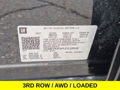 2018 Chevrolet Traverse High Country AWD w/3rd Row
