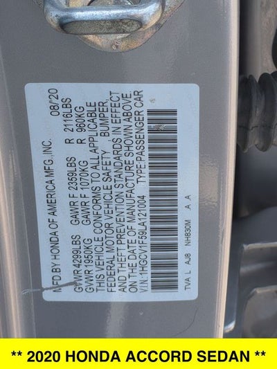 2020 Honda Accord EX-L