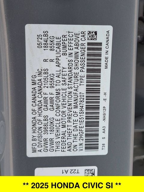 2025 Honda Civic Si Base
