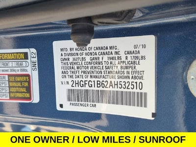 2010 Honda Civic LX w/Low Miles