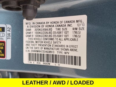 2014 Honda CR-V EX-L AWD w/Leather & Navi