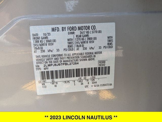 2023 Lincoln Nautilus Standard AWD