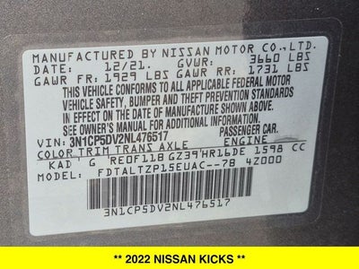 2022 Nissan Kicks SR