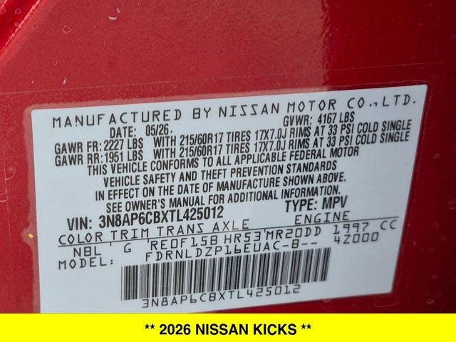 2026 Nissan Kicks SV AWD