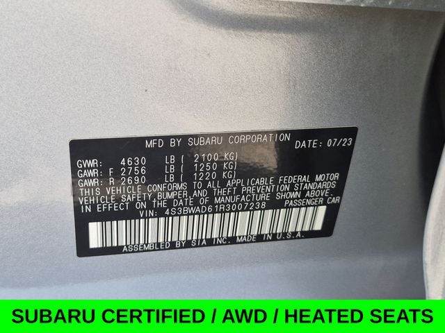 2024 Subaru Legacy Premium AWD w/Blind Spot Monitor
