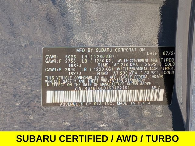 2025 Subaru Outback Onyx Edition XT AWD Turbo w/Blind Spot & Power Rear Gate