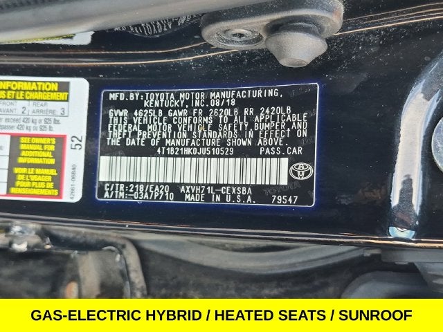 2018 Toyota Camry Hybrid SE w/Bluetooth & Backup Camera