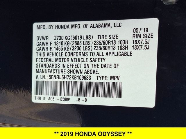 2019 Honda Odyssey EX-L