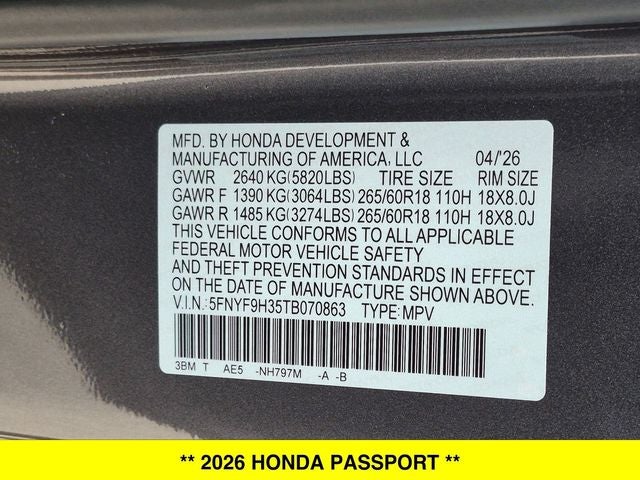 2026 Honda Passport RTL AWD