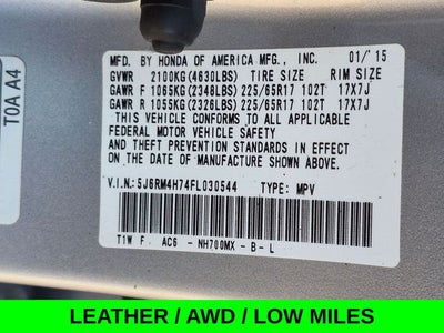 2015 Honda CR-V EX-L AWD w/Leather & Moonroof
