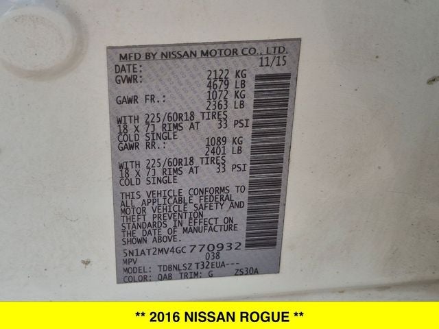 2016 Nissan Rogue SL AWD