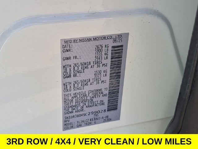 2025 Nissan Pathfinder Rock Creek 4X4 Loaded w/Low Miles