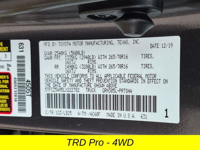 2020 Toyota Tacoma TRD Pro V6