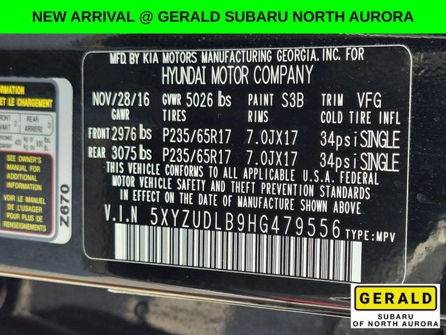 2017 Hyundai Santa Fe Sport 2.4 AWD w/Leather & Navi