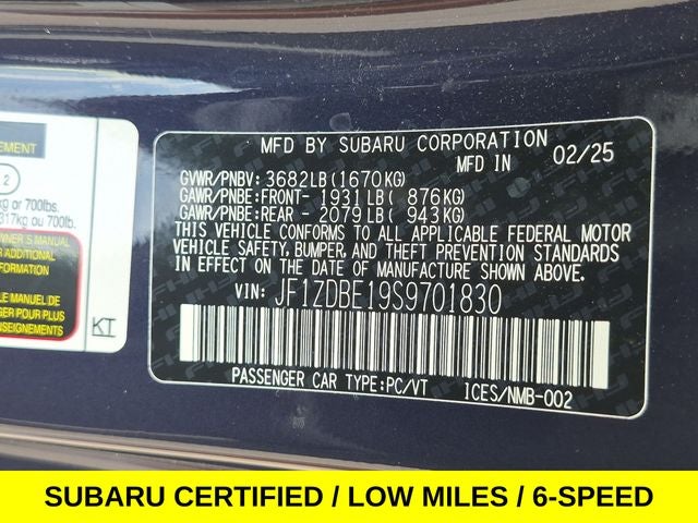 2025 Subaru BRZ Series.Purple w/Low Miles