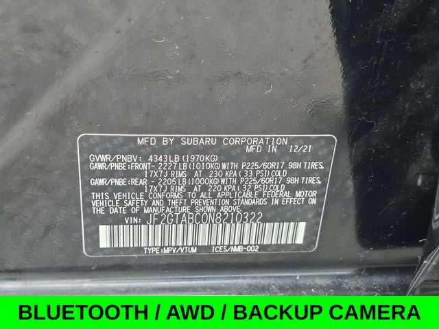 2022 Subaru Crosstrek Base AWD w/Eyesight