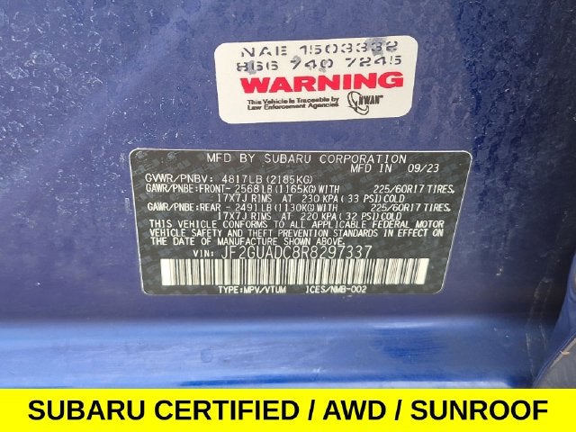 2024 Subaru Crosstrek Premium AWD w/Moonroof & Blind Spot Monitor