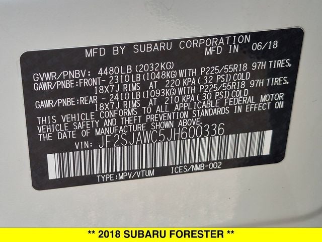 2018 Subaru Forester 2.5i Touring AWD