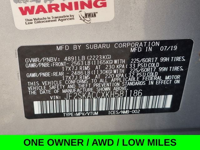 2019 Subaru Forester Base AWD w/Eyesight & Low Miles