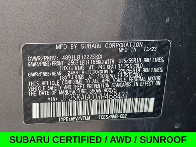 2024 Subaru Forester Sport AWD w/Power Rear Gate & Moonroof