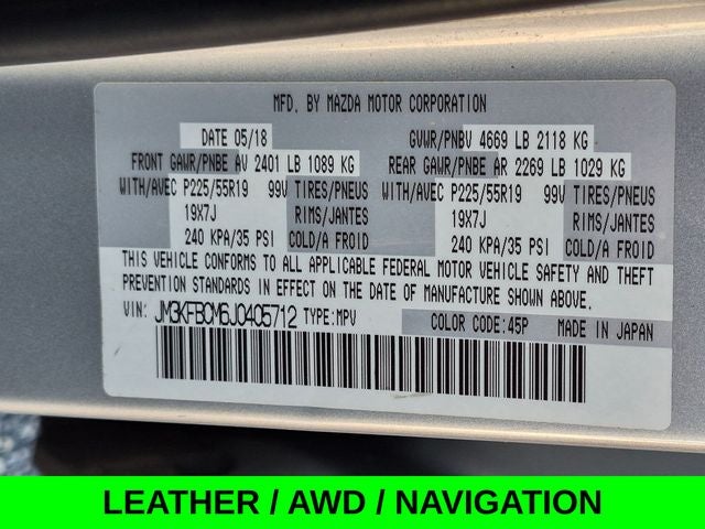 2018 Mazda Mazda CX-5 Touring AWD w/Navi & Moonroof