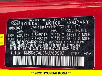 2022 Hyundai Kona SEL AWD