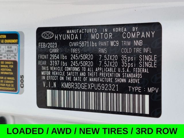 2023 Hyundai Palisade XRT AWD w/Leather & Moonroof