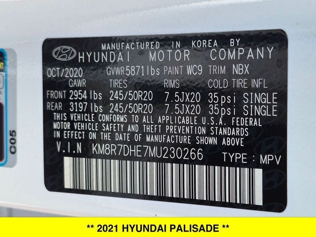 2021 Hyundai Palisade Calligraphy