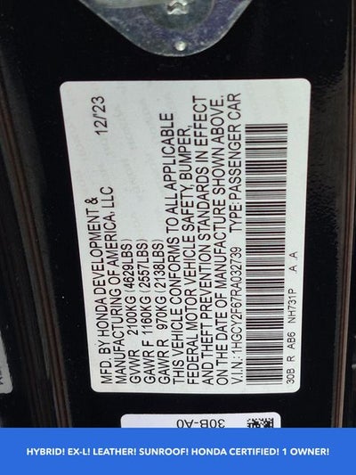 2024 Honda Accord Hybrid EX-L