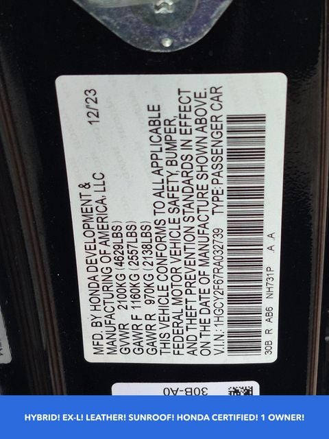 2024 Honda Accord Hybrid EX-L