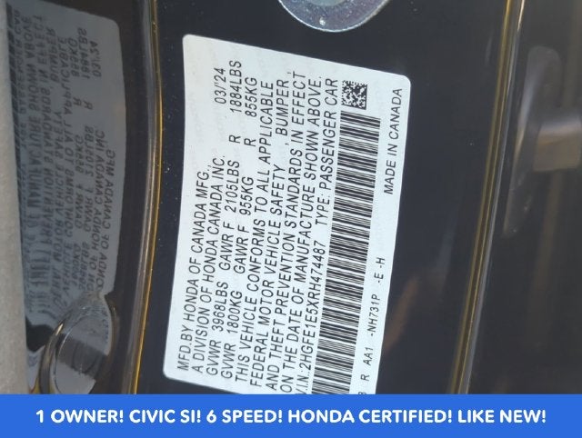 2024 Honda Civic Si Manual