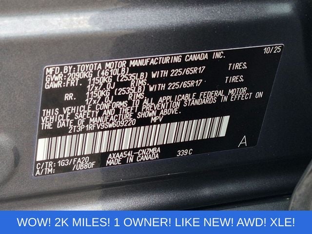 2025 Toyota RAV4 XLE AWD