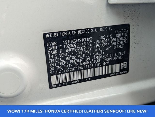 2024 Honda HR-V EX-L w/o BSI