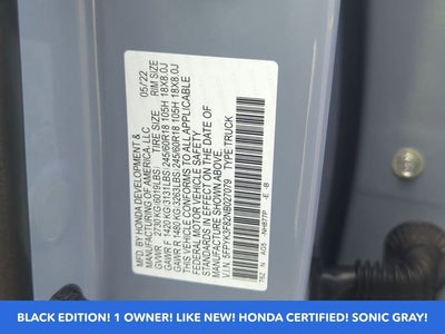 2022 Honda Ridgeline Black Edition AWD