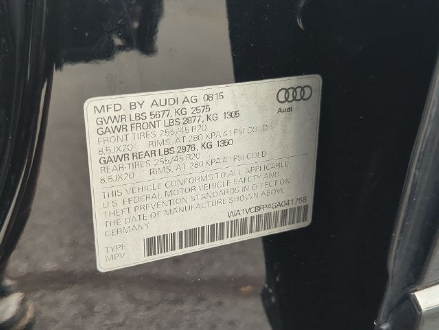 2016 Audi SQ5 3.0T Prestige Quattro