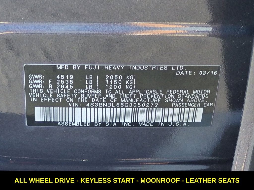 2016 Subaru Legacy 2.5i Limited AWD