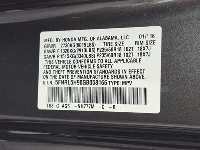 2016 Honda Odyssey Touring Elite