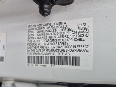 2022 Honda Pilot Touring 8 Passenger