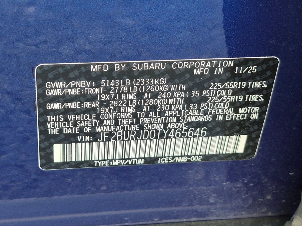 2026 Subaru Outback Touring XT