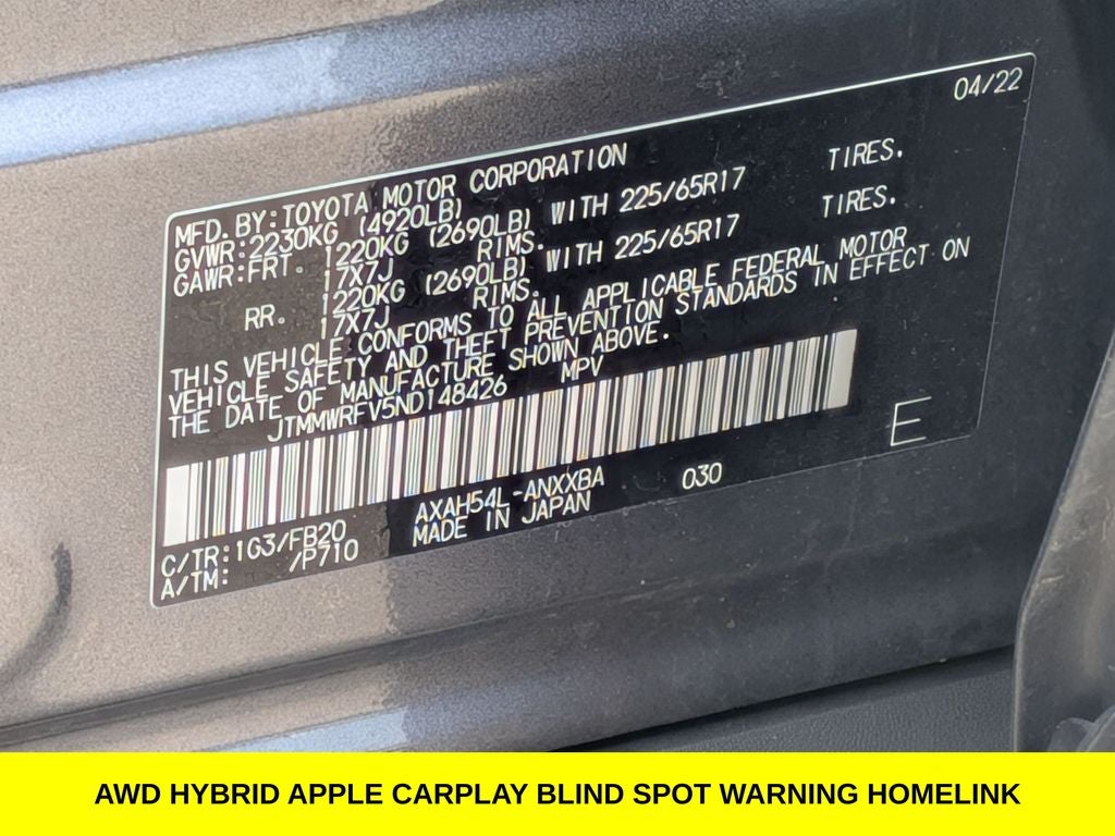 2022 Toyota RAV4 Hybrid LE