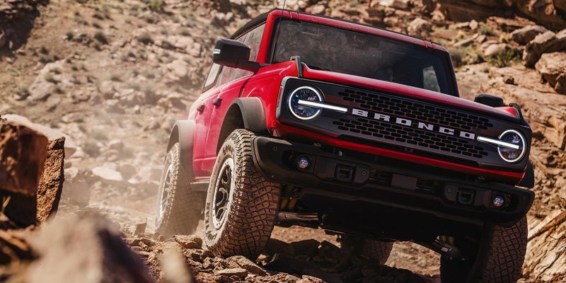 2026 Ford Bronco tackling rocky off-road terrain