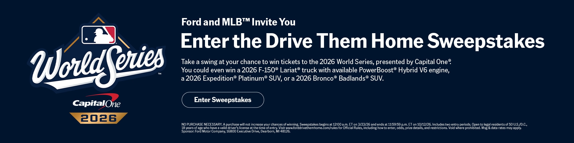 Enter the Drive Them Home Sweepstakes at Gerald Ford in North Aurora IL